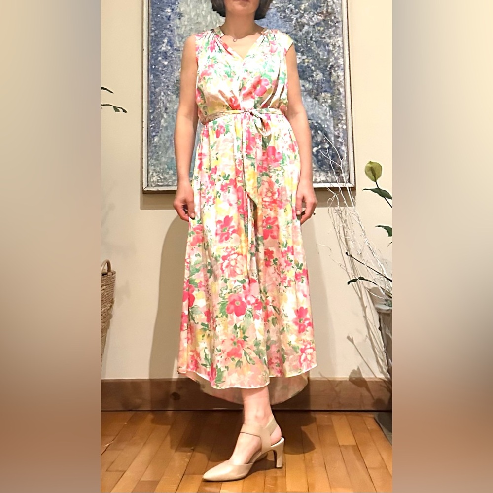 Floral Maxi Dress with Tie Waist